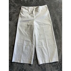 Chicos So Slimming Brigitte Wide Leg Pull On Pants White 3R US 16R 26" Inseam